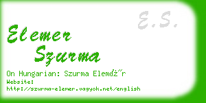 elemer szurma business card